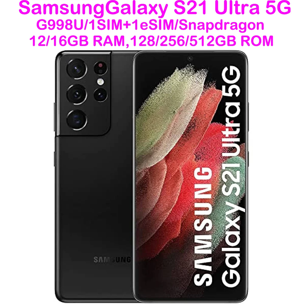 Refurbished Samsung Galaxy S21 Ultra 5G G998U Smart Android Phone 6.8-inch Used Samsung Phone 5000mAh Four Camera 108MPUSEdition