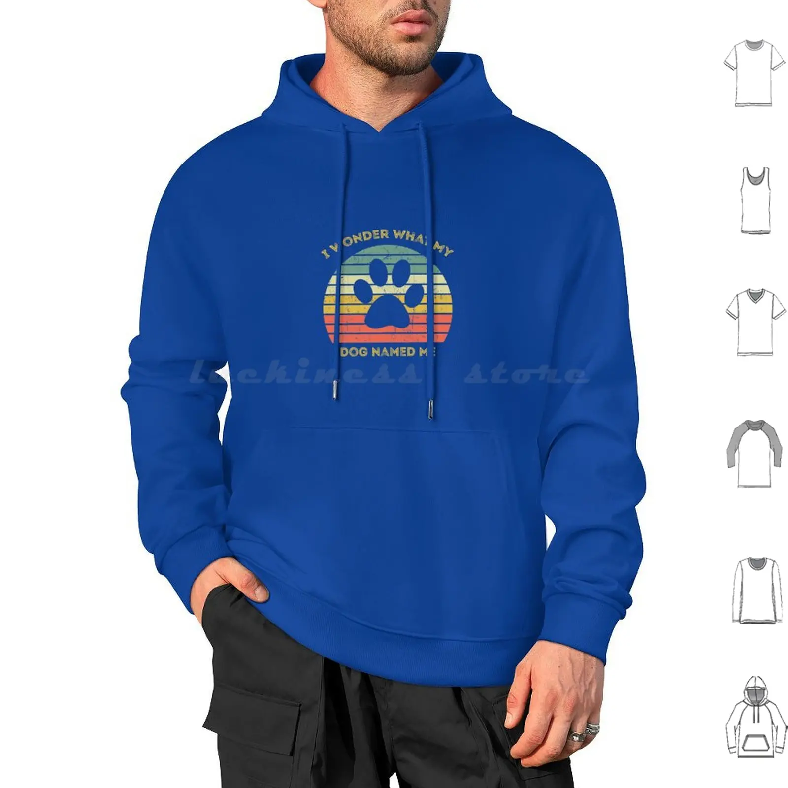 

I Wonder What My Dog Named Me Vintage Gift For Dog Lovers Hoodie cotton Long Sleeve I Wonder What My Dog Named Me Dogs