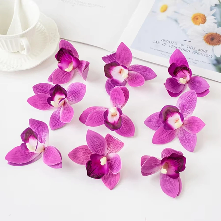 

50/100pcs Artificial Flowers Silk Orchid Home Room Vase Table Decor Festival Outdoor Garden Lawn Wedding Bridal Bouquet Diy Gift