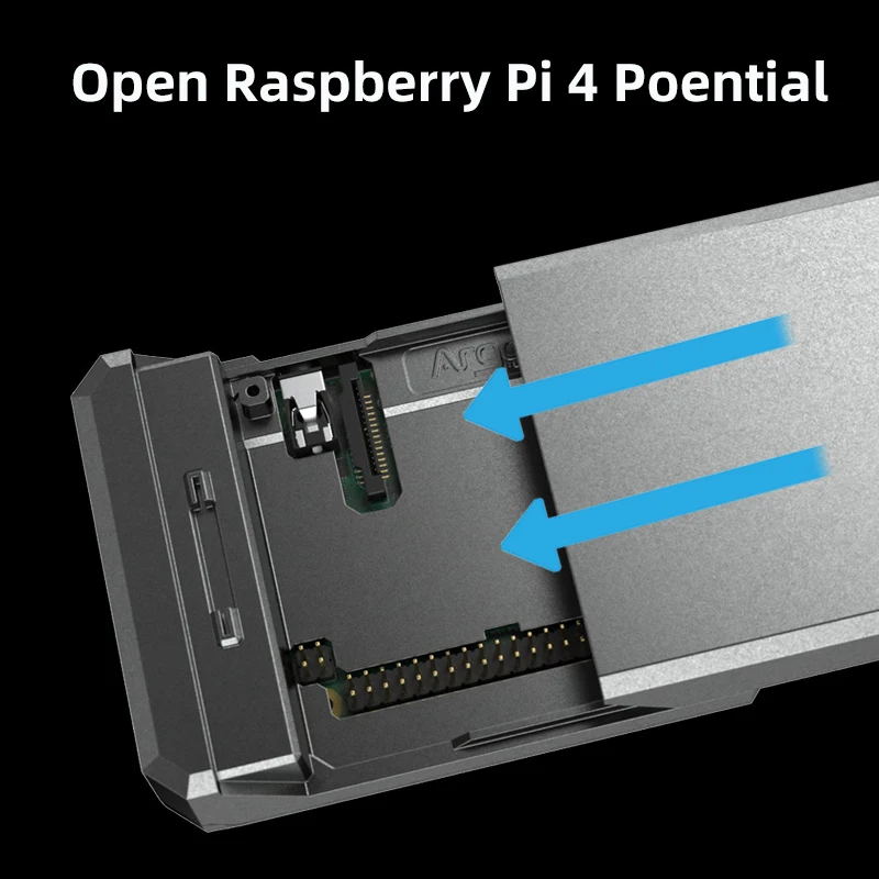 Argon NEO Raspberry Pi 4 Case Shell de metal de alumínio Tampa magnética deslizante Dissipador de calor de resfriamento passivo Ventilador opcional