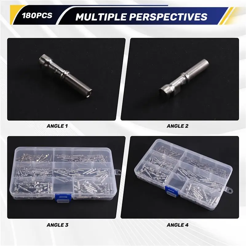 AAAF For Deutsch, Sizes 12/16/20 Terminal Connectors 180Pcs Electrical Pin Wire Gauge Range 12-22 AWG For DT Series