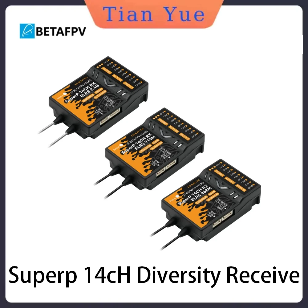 

BETAFPV SuperP 14CH/SuperD Receiver - ELRS 915M/2.4G True Diversity, TCXO for RC Multi-Rotor/Fixed-Wing
