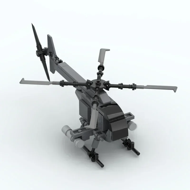 Moc اللبنات AH-6 ليتل بيرد هليكوبتر نموذج الطوب الفني لتقوم بها بنفسك تجميع لعبة عسكرية طائرة صغيرة للأطفال الأطفال