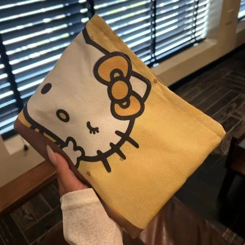 

Kawaii Sanrio Hello Kitty Cartoon Portable Large Capacity Cute Canvas Makeup Bag Storage Bag Travel Headphone Bag Coin Purse