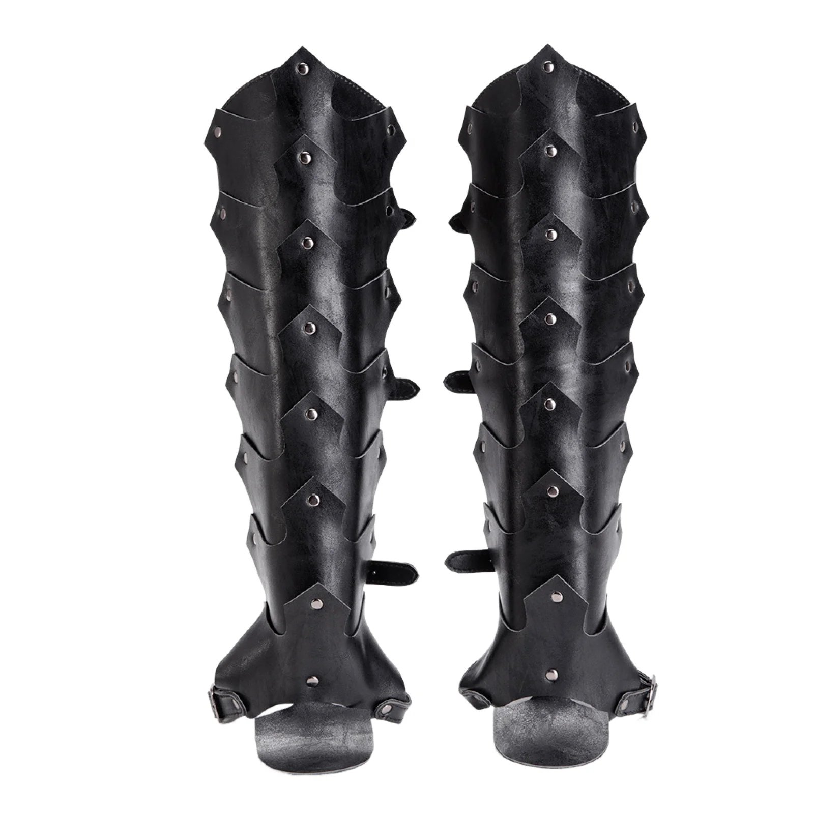 Medieval Faux Leather Leg Gaiters Vintage Middle Ages Knight Leg  Armor Mercenary Leg Guards for LARP
