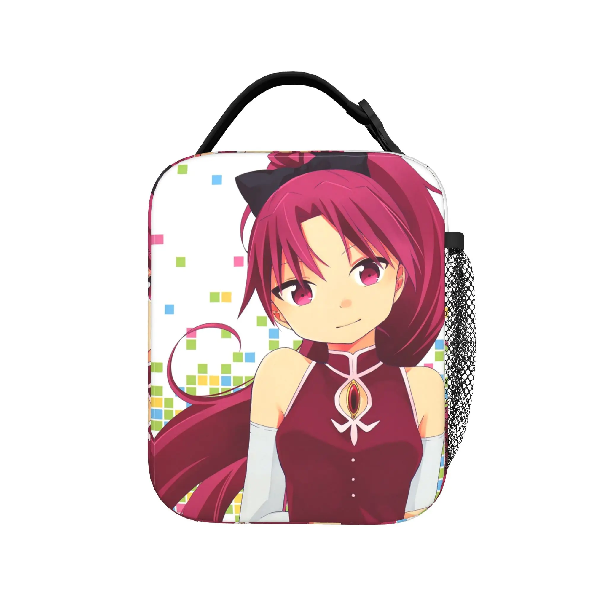 Kyouko Sakura Insulated Lunch Bag Portable Puella Magi Madoka Magica Lunch Container Cooler Bag Tote Lunch Box Food Handbags
