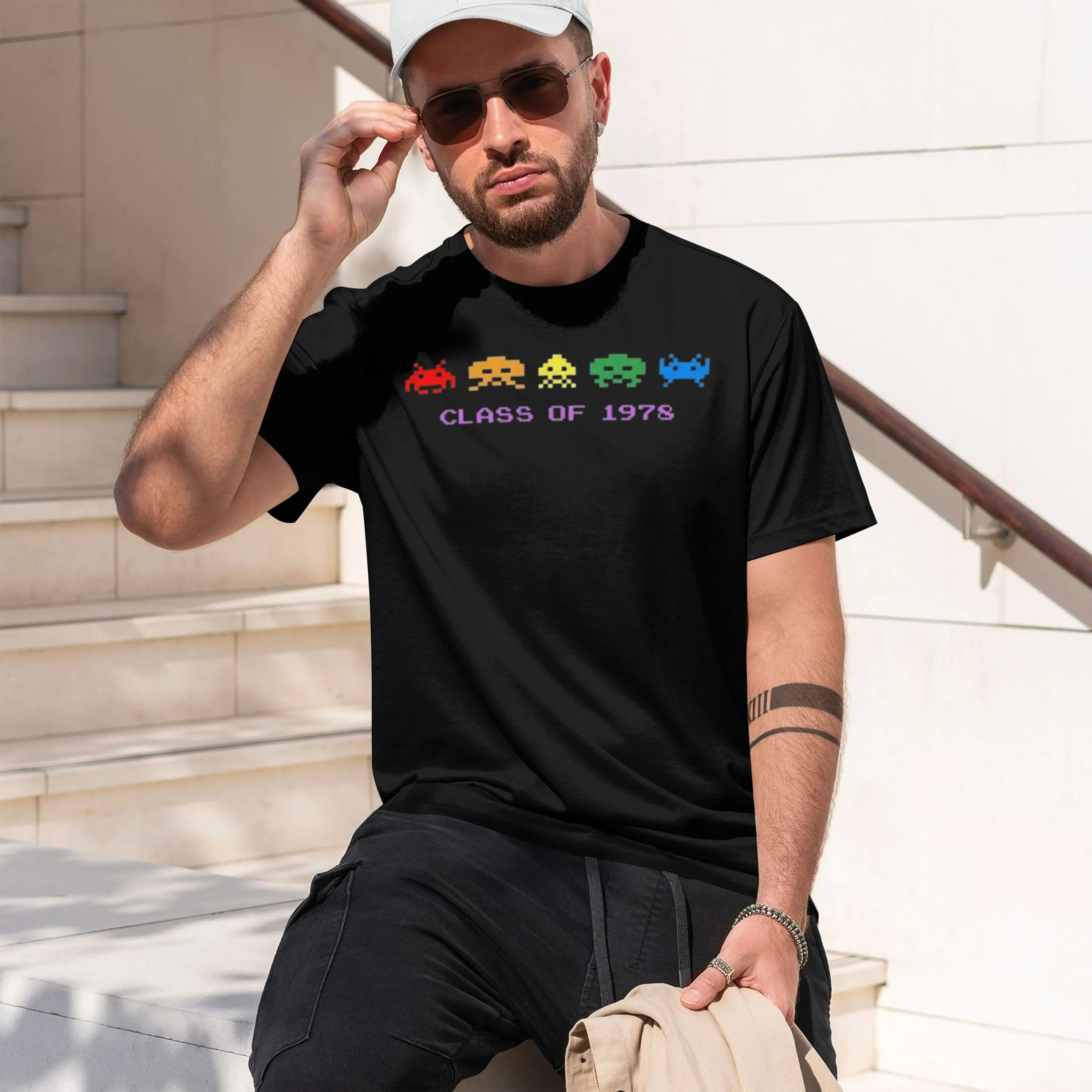 80s 70s Arcade Galaga Video Game Vintage T-srhit Invader Space Gaming en Men T Shirt Harajuku Style Retro Casual Fashion Tees 20