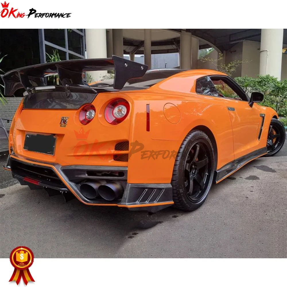 Top Secret Style Body Kit Half Carbon Fiber Bodykit Rear Bumper For Nissan R35 GTR