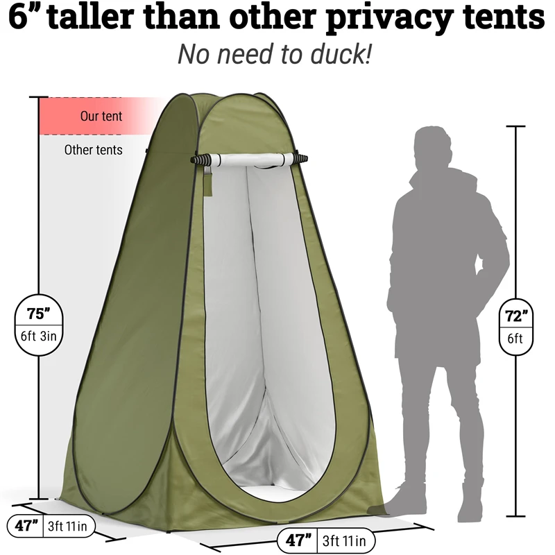 

Pop Up Privacy Tent Instant Portable Outdoor Shower Tent Camp Toilet Changing Room Pod Rain Shelter With Window Beach Foldable