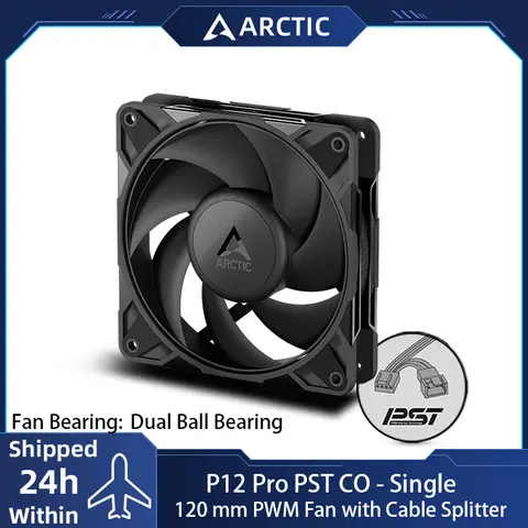 ARCTIC P12 Pro PST CO 120mm Case Fan, PWM Sharing Technology (PST), Dual Ball Bearing for Continuous Operation, 400–3000 rpm