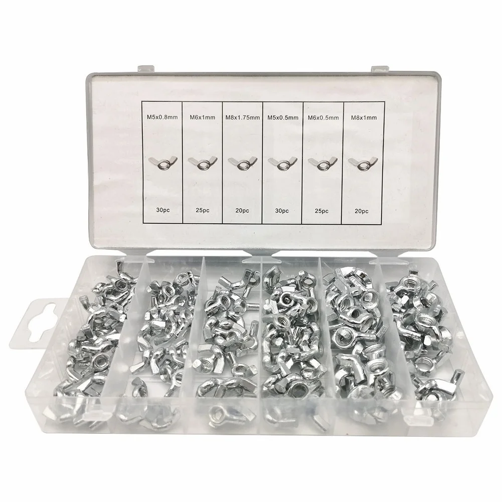 150Pcs Butterfly Fastener Assortment Set M5 M6 M8 Wing Nuts Hardware Kit With 16 Sizes Metal Quick Release For DIY Repair Tools