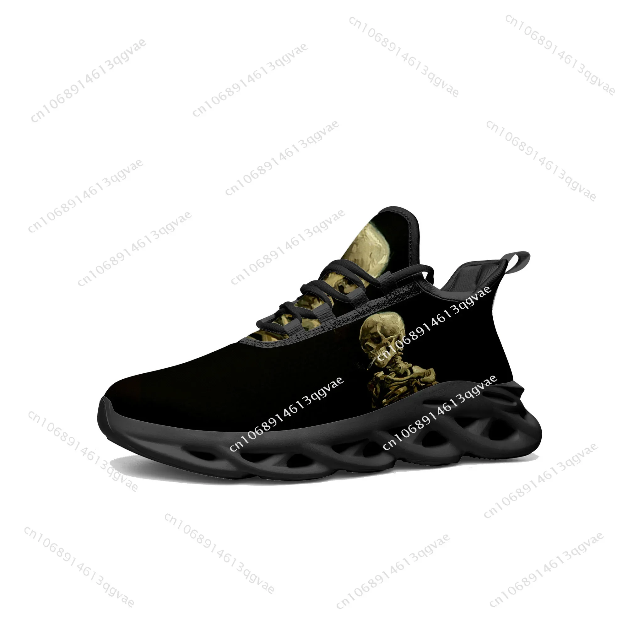 

Van Gogh Smoking Skeleton Flats Sneakers Mens Womens Sports Running High Quality Sneaker Lace Up Mesh Footwear Tailor-made Shoe