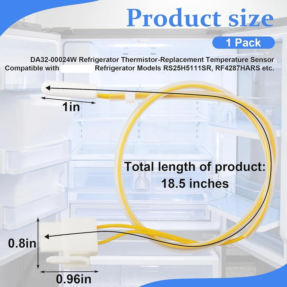

DA32-00024W Термистор для холодильника для Samsung RS25H5111SR RF4287HARS RS261MDBP Альтернативный датчик температуры