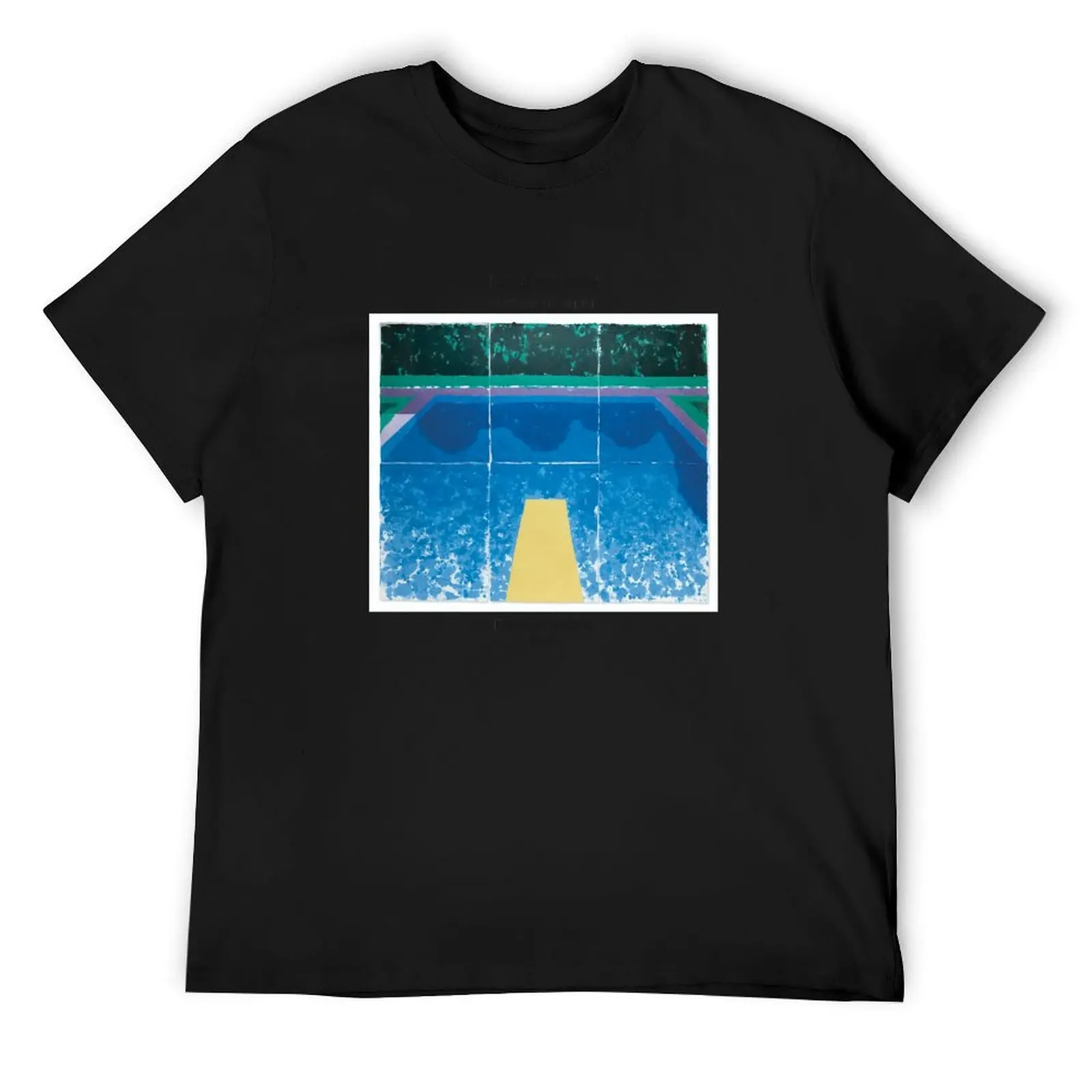 

David Hockney Exhibition Art Poster - PISCINES DE PAPIER T-Shirt shirts graphic blue archive oversized t shirt men