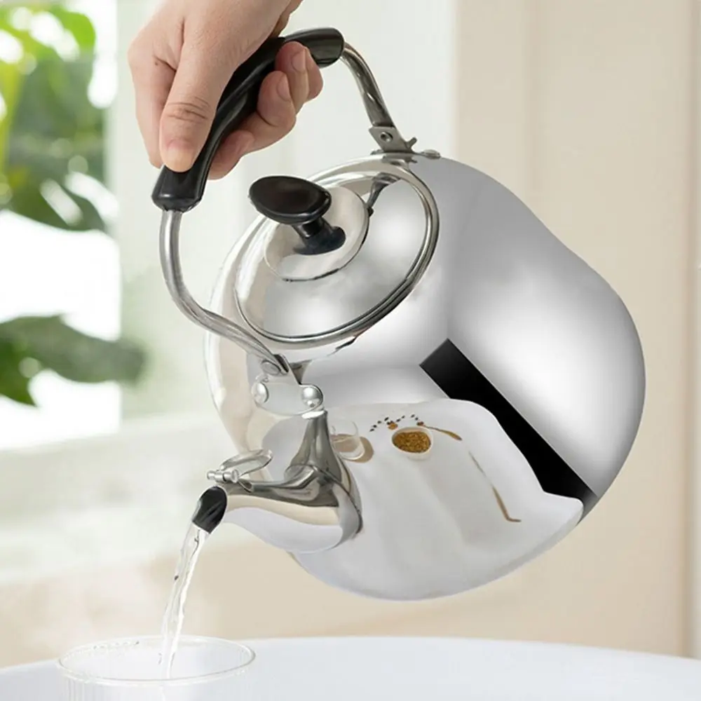 Stainless Steel Whistling Teakettle Thickened Fast Heating Base Tea Kettle Large Capacity Gas Stove Induction Cooker