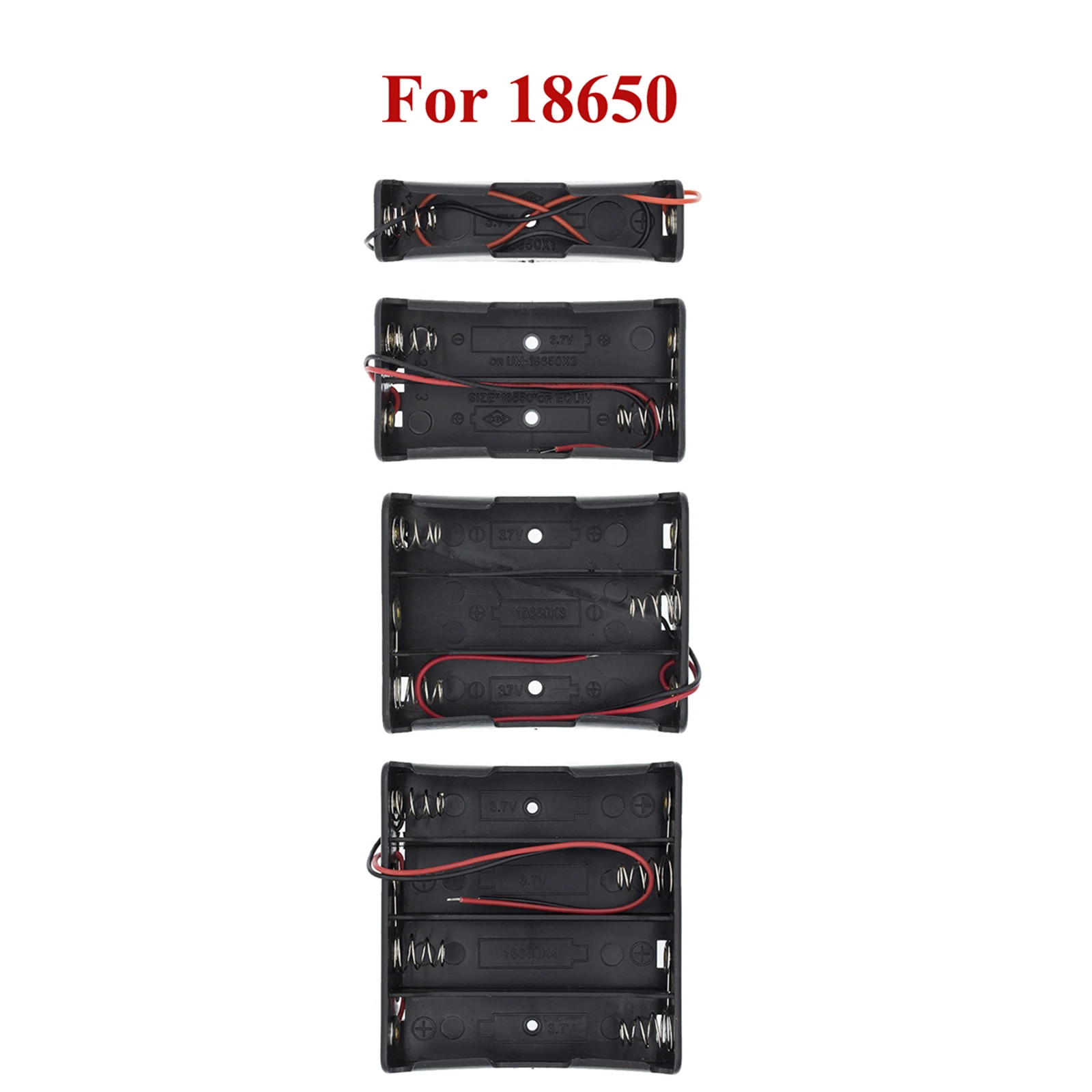 Plastic Standard Size AA/18650 Battery Holder Box Case Black With Wire Lead 3.7V/1.5V Clip 1PCS