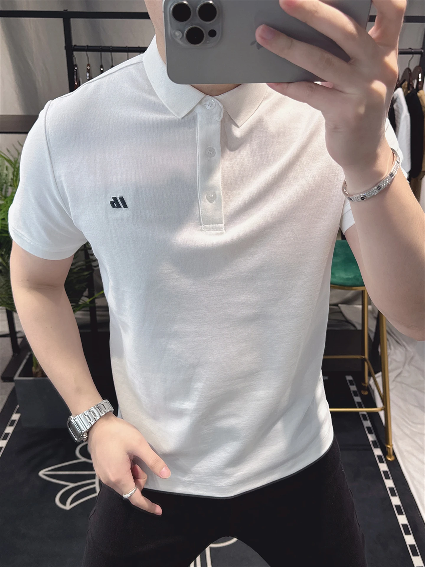 

Повседневная мужская футболка с воротником и коротким рукавом, приталенного кроя, дышащая, влагоотводящая, комфортная, модная, летняя новинка