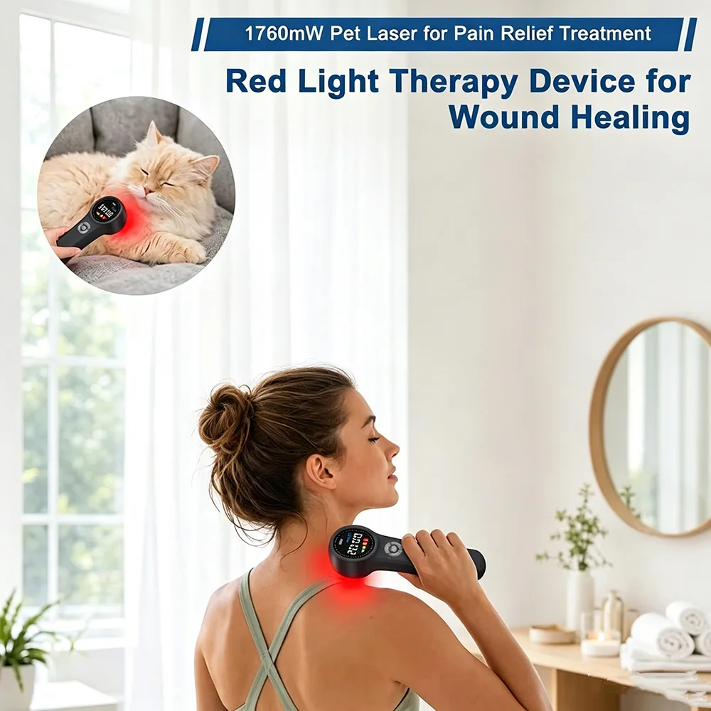 Frovab Medical Grade 1760mW Class IV Laser Deep Tissue Penetration with Red & NIR Light Cold Laser Therapy for Pain Management