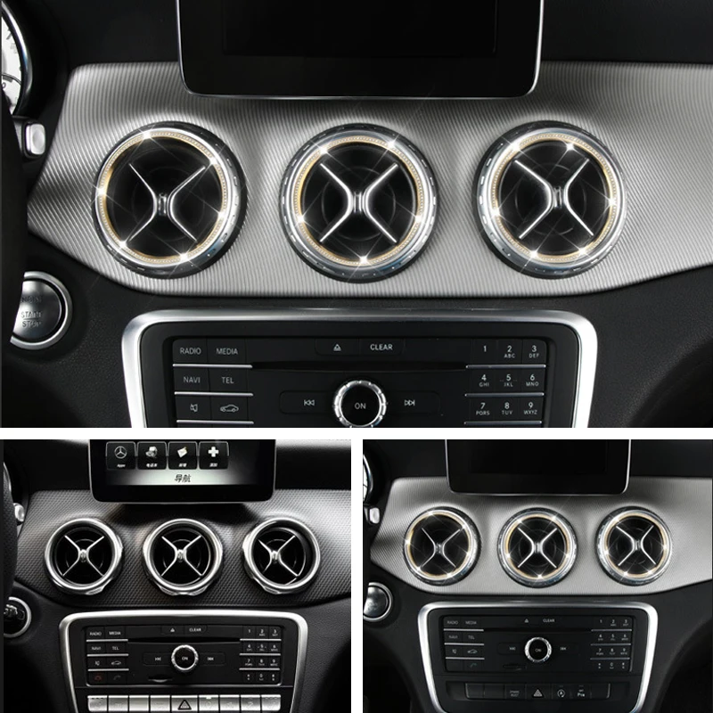 5 PCS Air outlet sticker/Instrument panel Air outlet decoration ring For Mercedes Benz A Class B Class / GLA / CLA Car Styling