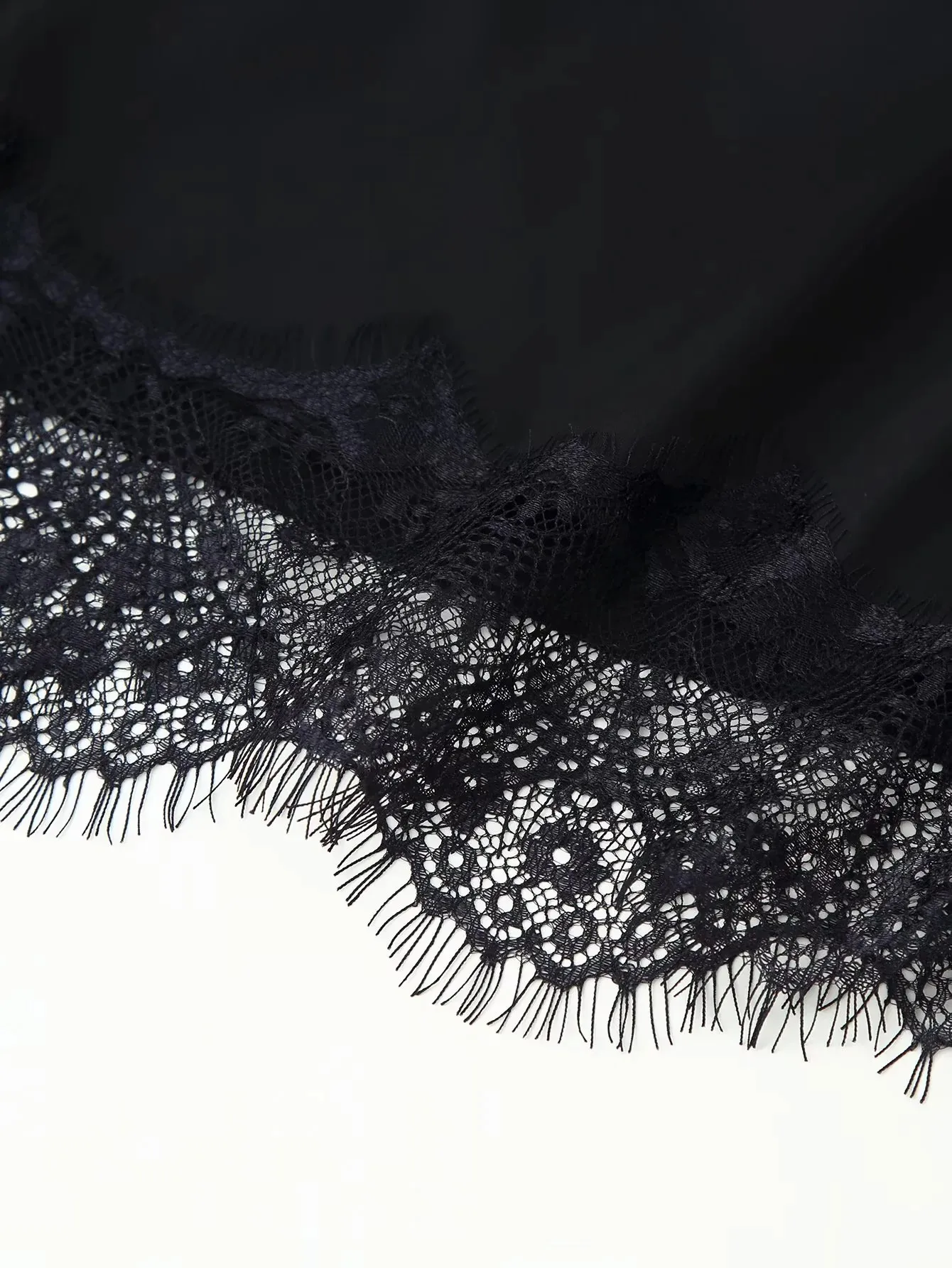 Damen Casual Spitzen-Patchwork-Oberteil mit Schnürung, Taillierte Bluse, Neue Elegante Frühlings-Blusen für Damen in Unifarben ﻿ – Detail 5