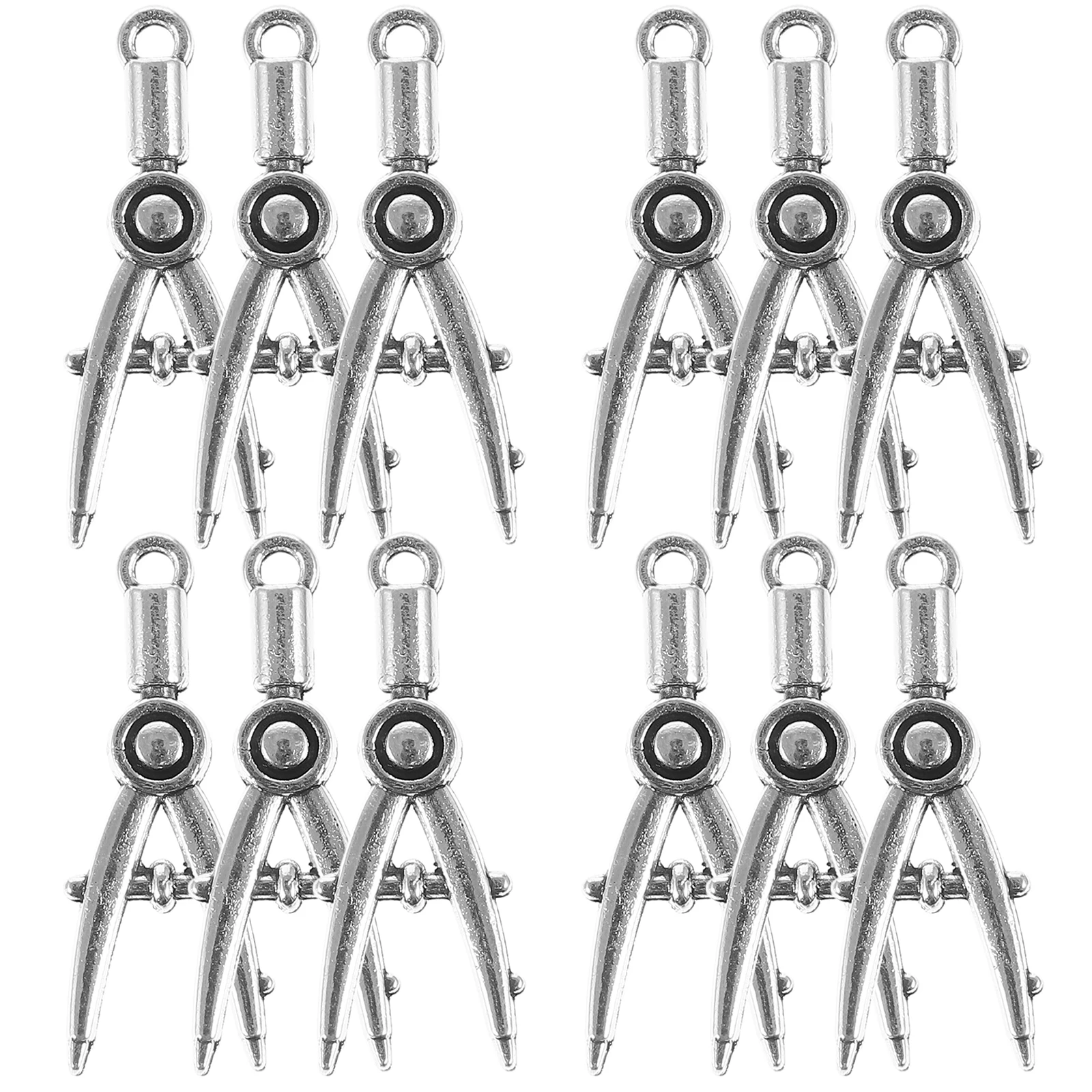 

50Pcs Compass Jewelry Charms School Themed Pendants for DIY Necklace Bracelet Keychain Craft Making Decorative Ornament Supplies