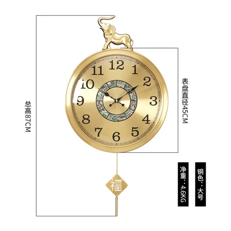 Novo relógio de parede chinês sala estar casa