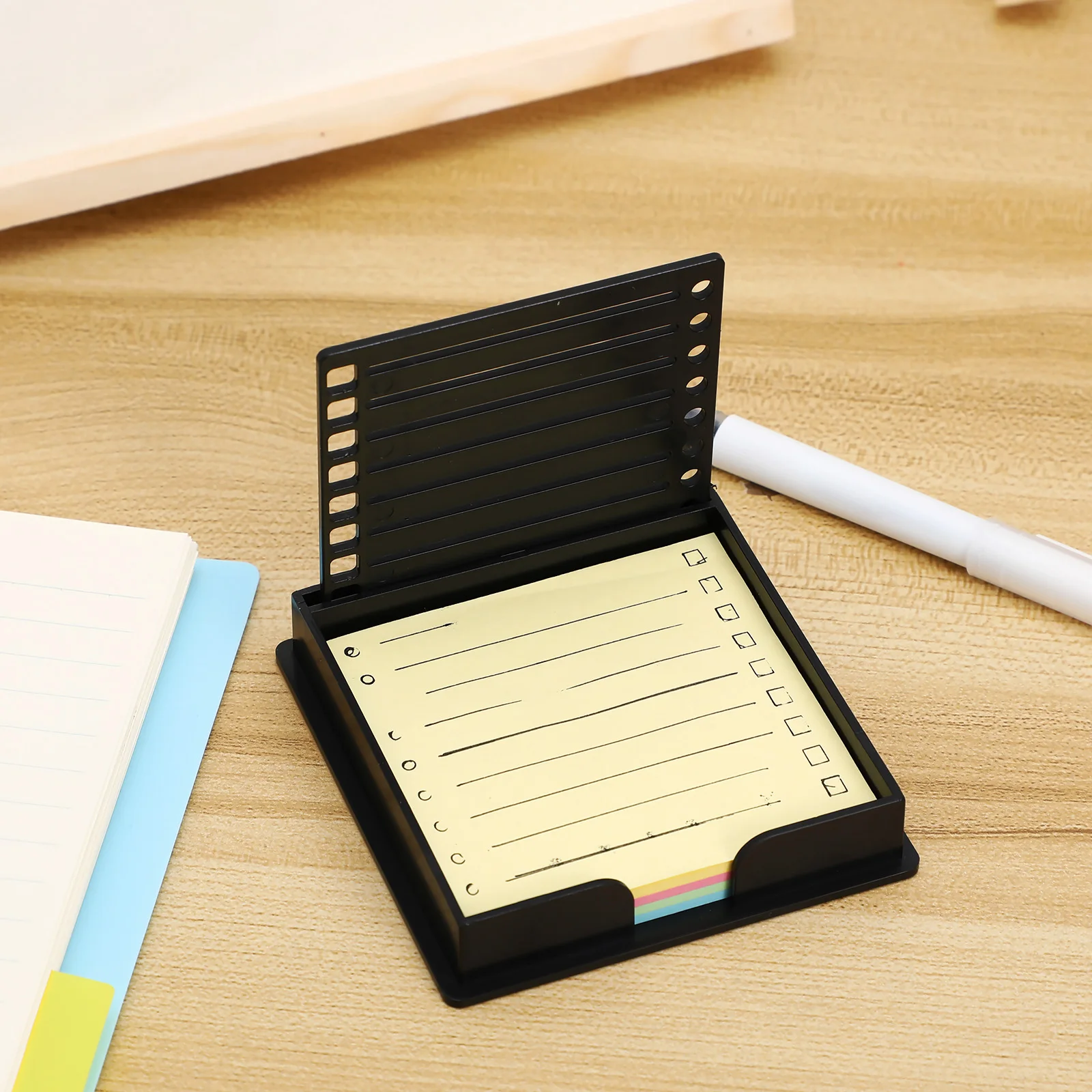 Post-it Notitie Sjabloon Desktop Sticky Notepad Houder Creatieve Notitie Papier Dispenser Label Met Sjabloon Notities Sjabloon Kantoor Notities