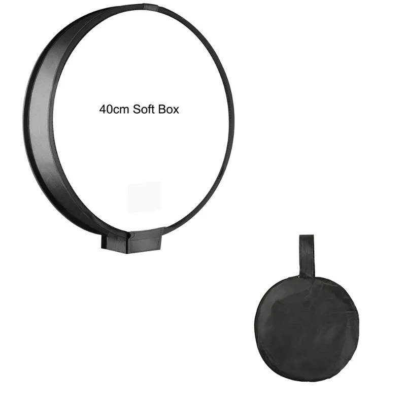 Складной мини-софтбокс, 12 дюймов 30 см/15 дюймов 40 см, Круглый софтбокс для студийной съемки, рассеиватель для вспышки, софтбокс для Nikon, Canon, Yongnuo, Sony Speedlight