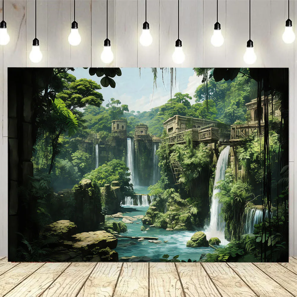 

Vintage architectural landscape tapestry wall hanging dream forest background poster living room bedroom decoration fabric mural
