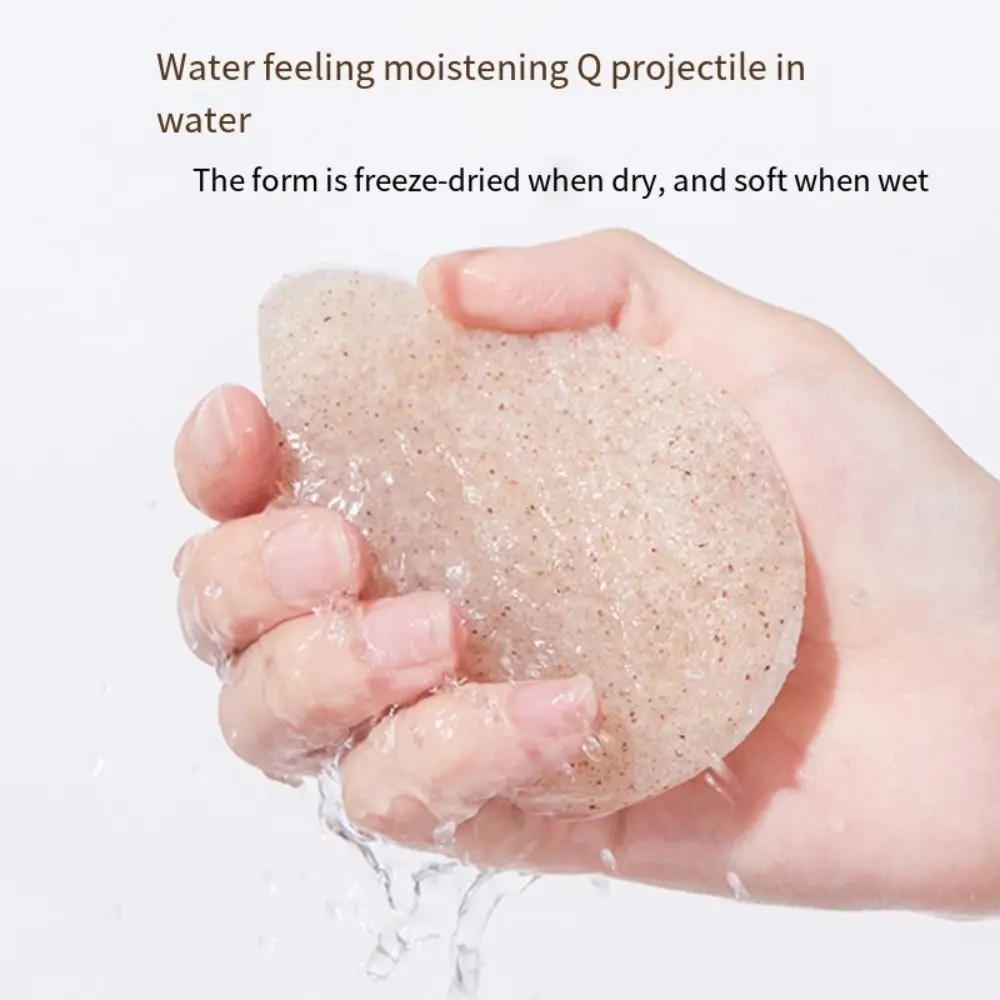 Esponja de baño de semillas de nogal con forma de gota de agua, almohadillas de limpieza profunda para rostro de belleza de doble cara, esponja exfoliante suave y reutilizable para mujer