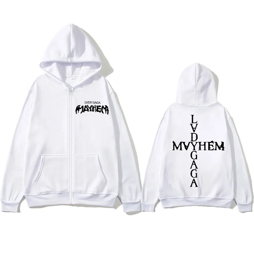 Lady Gaga Mayhem New Album Zipper Hoodies Men Women Fashion Hip
