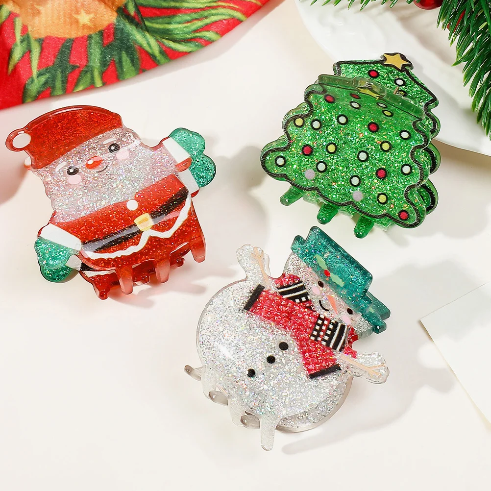 5 pçs grampos de cabelo de natal leve tubarão mandíbula garras para mulheres fino cabelo longo grampos decorativos uso festa de férias