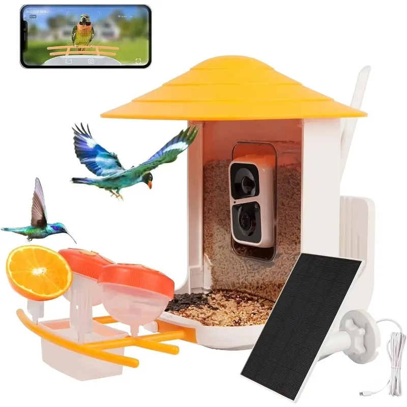

New 2MP Smart Hummingbird Feeder with Camera Auto Capture Bird Videos Bird Watching More Hummingbirds Ideal Gift for Bird Lover