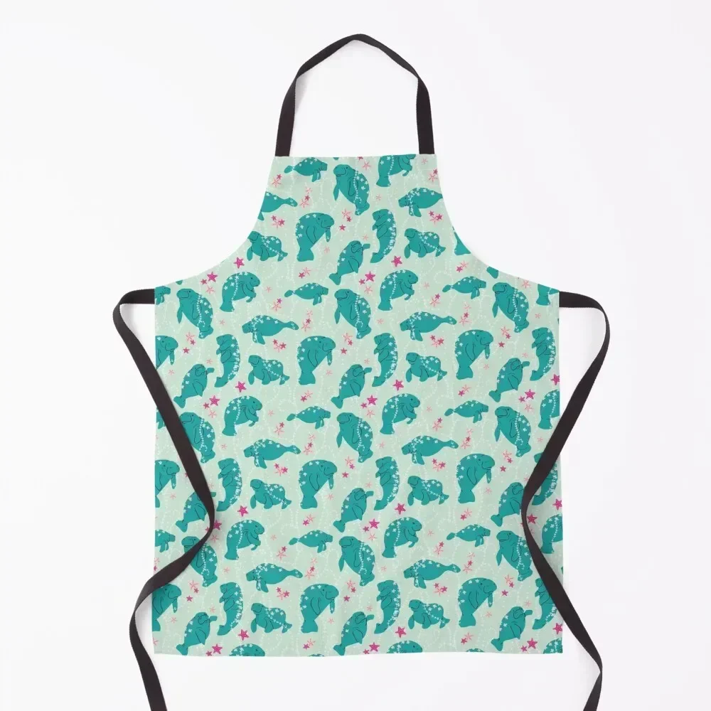 

Oh the Hue Manatee Light Apron nail tech supplies Women's Home Clothes Waiter Uniforms Kitchen Household Items Apron