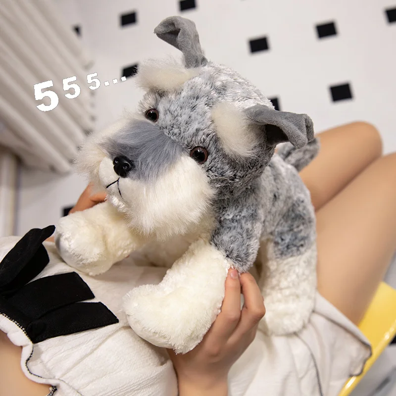 22-40CM New Lovely Plush Schnauzer Plush Toys Stuffed Soft Animal Dolls Kawaii Schnauzer Dog Nice Birthday Christmas Gifts