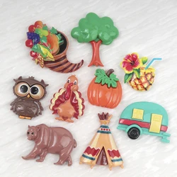 10/100PCS Resin Accessories Tribal Seories Owl Tent Bear Scrapbooking Patch Craft DIY handmade Craft Decoration Accessories