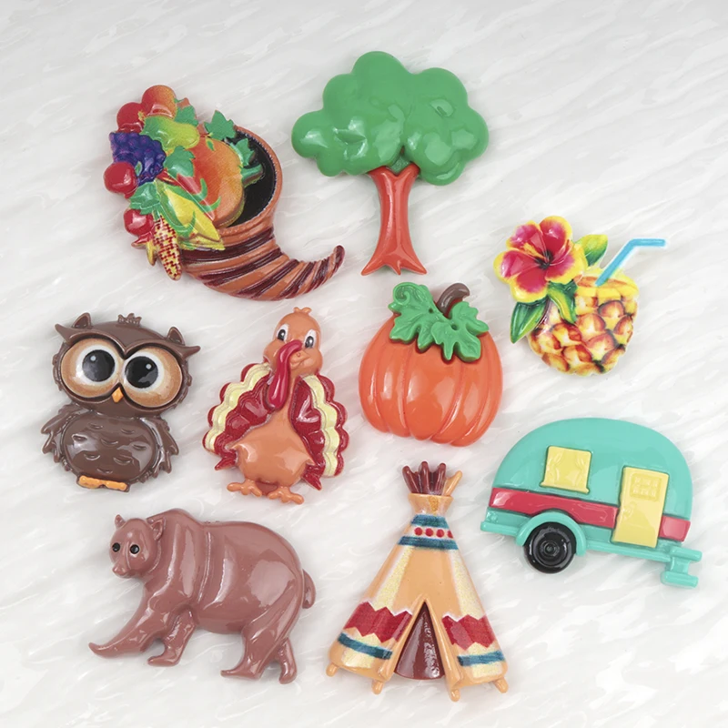 10/100PCS Resin Accessories Tribal Seories Owl Tent Bear Scrapbooking Patch Craft DIY Jewelry Craft Decoration Accessories