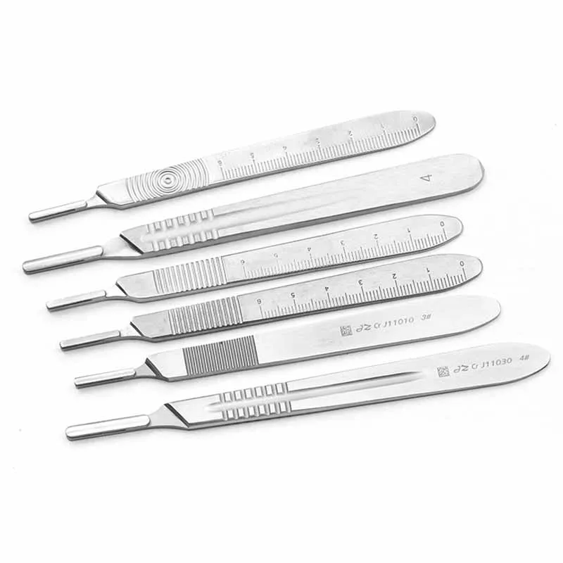 Stainless Steel Knife Handle Blade Holder,Titanium Surgical Knife Handle Cosmetic Surgery Tool Handle