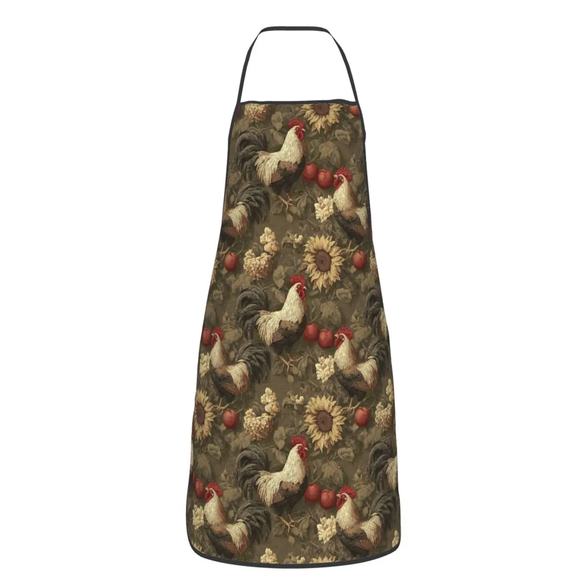 Rooster And Chickens Orchard Chicks And Fruits Aprons Chef Cooking Tablier Bib Kitchen Cleaning Pinafore for Women Men Painting