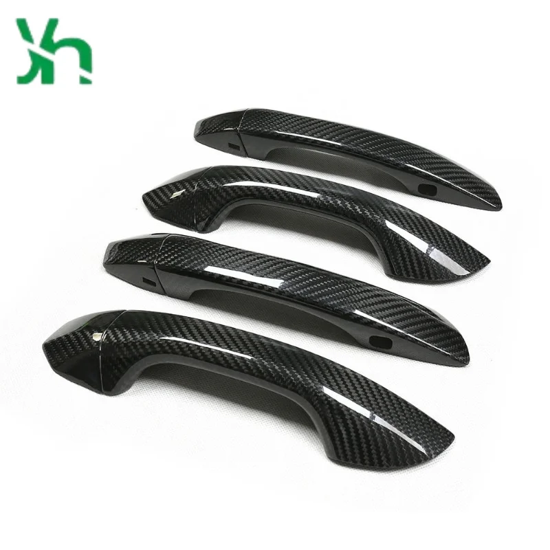 لأودي A6 S6 Q6 Q8 RSQ8 ألياف الكربون الجافة غطاء مقبض السيارة لامبورغيني أوروس الخارجي تقليم ألياف الكربون الحقيقية #4