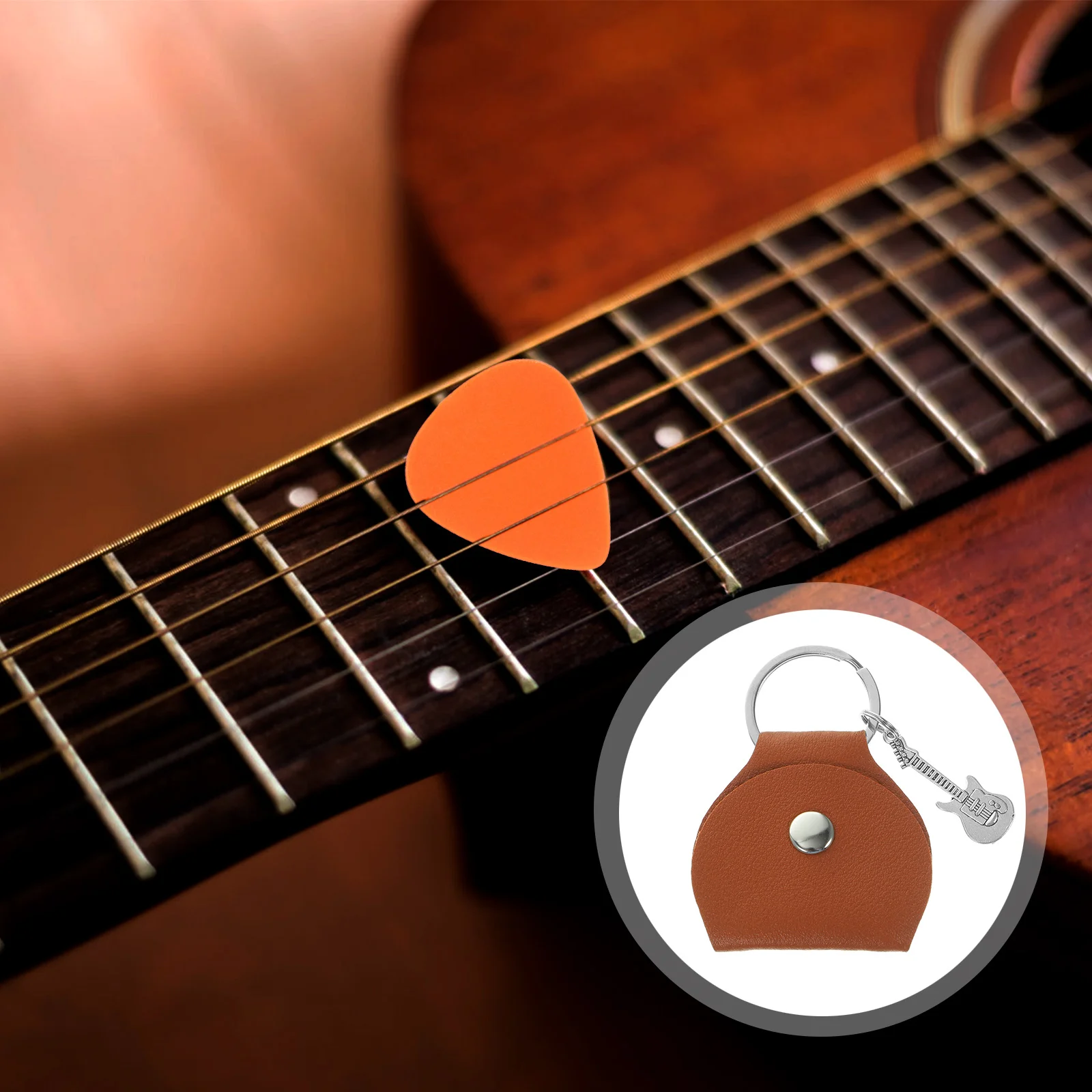 Portachiavi porta plettro per chitarra, contenitore per plettro per strumenti musicali, resistente e leggero per chitarra, basso, mandolino, banjo