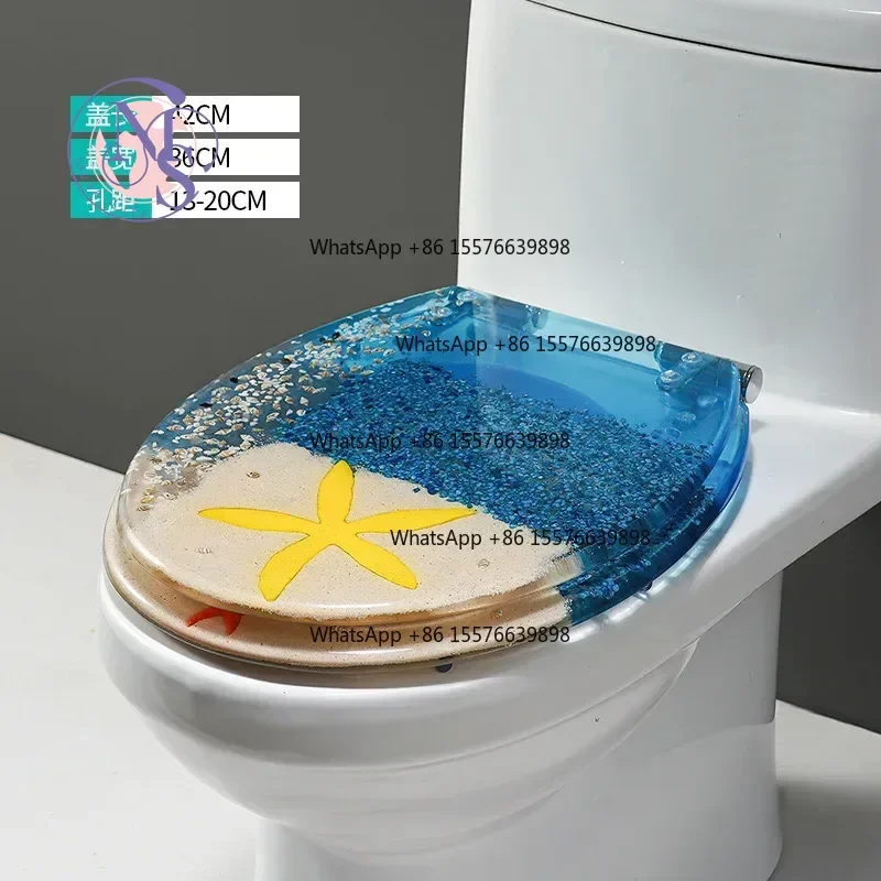 Slow Close Thickened Resin Toilet Seat Cover, Universal U/V/O Shape Mute Toilet Lid