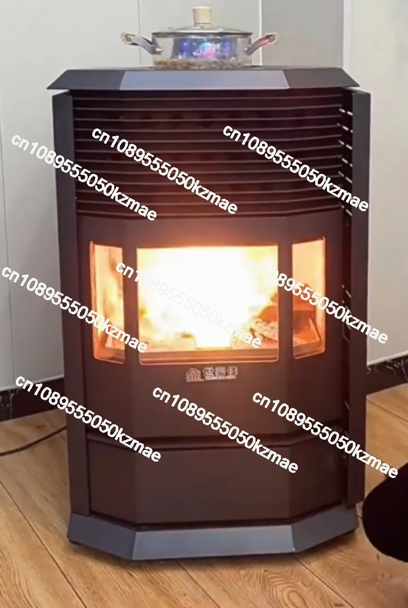 Home Indoor Heater Dual-Use Biomass Pellet Stove Wood-Burning Fireplace European-Style Real-Flame Fireplace