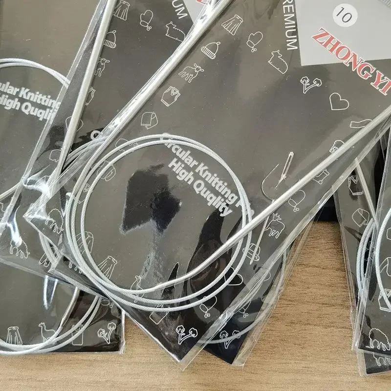 11Pcs/Set 43/65/80/120 cm Stainless Circular Knitting Needles Pins Crochet Weaving Needlework Tools