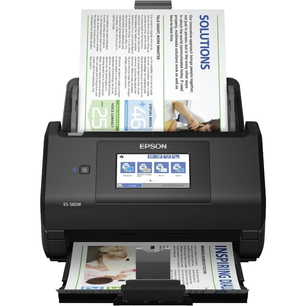 

Workforce ES-580W Wireless Color Duplex Desktop Document Scanner for PC and Mac with 100-sheet Auto Document Feeder