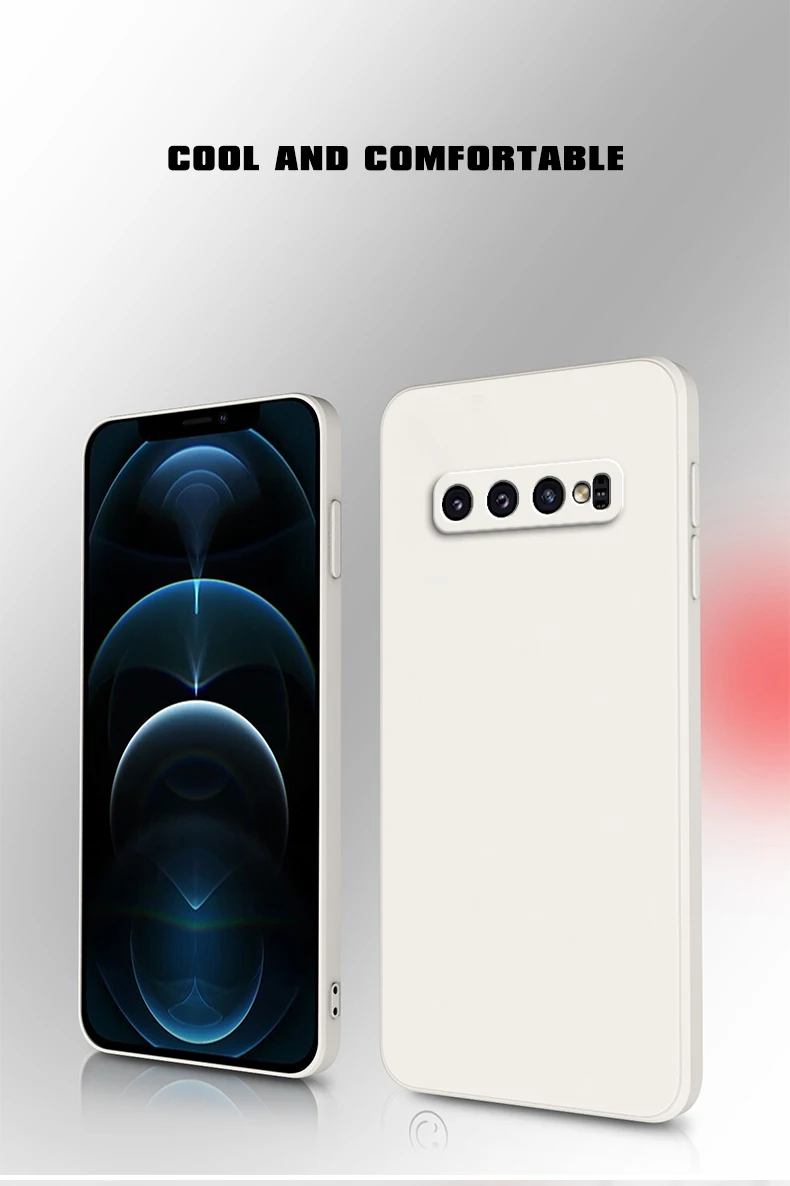 Original Square Liquid Silicone Case for Samsung Galaxy S8 S9 S10 Plus S10E Soft Candy Back Cover S8Plus S9Plus S10Plus E Fundas