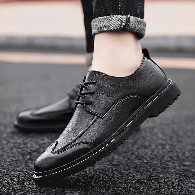 

2025 New Fashion Men's Casual Leather Shoes Men's Business Formal Leather Shoes Retro Comfort Casual Men Shoes Zapatillas Hombre