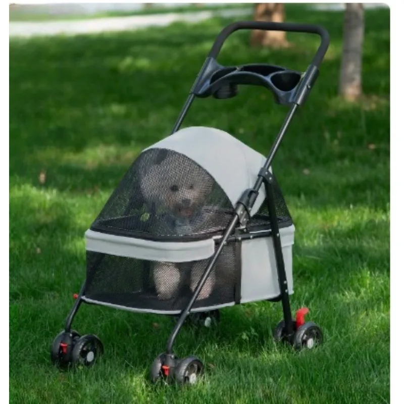 Lightweight Pet Stroller for Cats & Dogs - Foldable Dog Cat Carrier for  Puppies