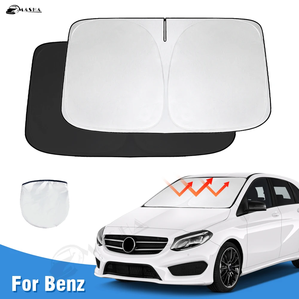 Windshield Sun Shade For Benz B-Class W245 W246 W247 Window Shade Sun Visor Cover Foldable Blocks UV Rays Keep Your Car Cooler