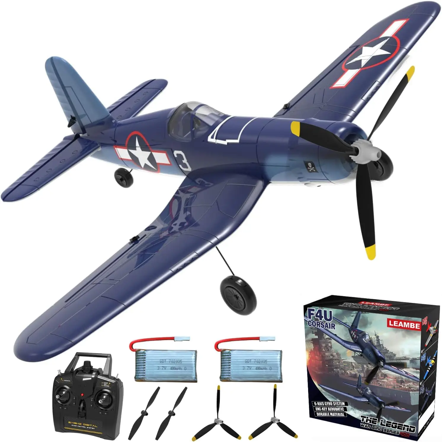 Channel RC Plane - Ready to Fly Aerobatic Aircraft, Easy Control for Beginners, F4U Corsair RC Airplane Best Gift for Kids